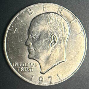 RARE 1971 Liberty Eisenhower | One Dollar Coin | NO MINT MARK | Silver 1$ | 1 $
